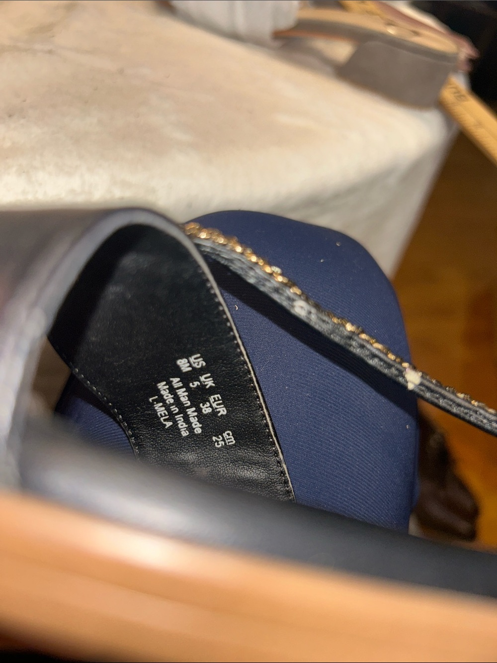 Franco Sarto Black Leather Chain-Detail Ankle-Strap Sandals - Picture 5 of 5